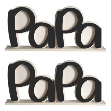 2X Vatertag PaPa Bilderrahmen, Papa Geschenke Von Tochter, Papa Geburtstagsgeschenke, Papa Fotohalter, Vatertagsgeschenk -Schwarz