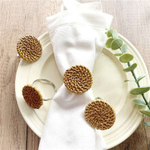 Fall Napkin Rings Set of 36, Vintage Napkin Ring for Table Setting, Handmade Rattan Serviette Rings Holder for Wedding