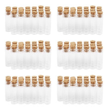 120Pcs 11X32Mm Tiny Empty Clear Cork Glass Bottles Vials 2Ml