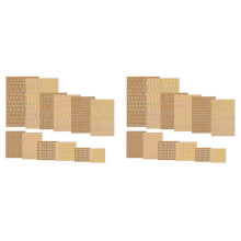 24 Vellen Letterharsstickers, Kleine Alfabetnummerstickers, Legering, Zelfklevend, Goud en Zilver, 3 mm / 4,5 mm Hoog