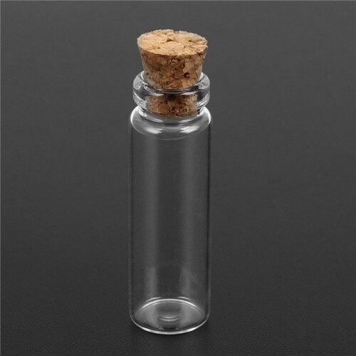 120Pcs 11X32Mm Tiny  Empty Clear Cork Glass Bottles Vials 2Ml 2