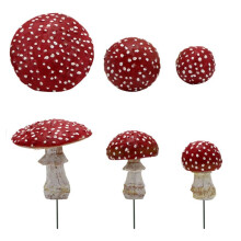 6Pcs Mushroom Glow in the Dark Resin Crafts Fairy Garden Miniatures Garden Ornament Terrarium Figurines Decor