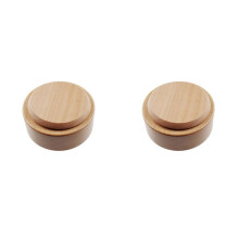 2X Wooden Music Box Rotating Round Base DIY Art Crafts for Christmas Decorative Ornaments Kids Gift