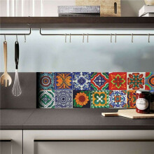 192 Piezas Autoadhesivo Mosaico Ladrillo Azulejo Etiqueta 3D Cocina BañO Pegatinas de Pared -10X10Cm