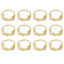 24Pcs Bismillah Napkin Rings Eid Mubarak Muslim Islamic Ramadan Kareem Napkin Buckle Wedding Dinner Table Decorations A