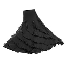 Ballroom Flamenco Dress Latin Cha Cha Big Swing Long Skirt for Women B
