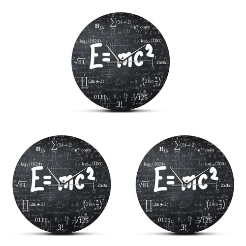 3X  of Relativity Math Formula Wall Clock Scientist Physics Teacher Gift School Classroom Decor