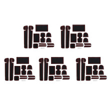 For SWIFT 2018 60Pcs Anti-Slip Non-Slip Rubber Decorative Cup Holder Sticker Gate Slot Pad Door Mat - Red