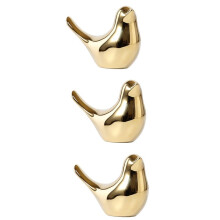 3X Polar House Golden Bird Figurines Modern Keramik FåGelstatyer Djurskulptur Heminredning Hantverk Guld Keramik -M