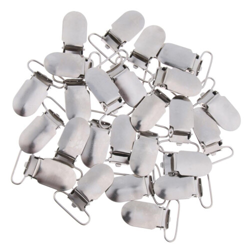 25Pcs Pacifier Suspender Holder Clip Strap Clips DIY Sewing Craft Loop