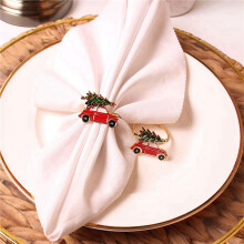 12 PièCes CréAtif Mignon Voiture Forme MéTal NoëL Serviette Porte-Anneau Multicolore Serviette Tissu Anneau Serviette Boucle Table DéCor