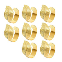 Gouden Servetringen Set van 8, Blad Bulk Servetringen, Stoffen Servethouder Ring Eettafel Decoraties voor Paasbruiloften