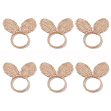 6PCS Napkin Rings Easter Bunny Ears Napkin Rings Holder Napkin Rings Buckles Dining Table Setting Decor