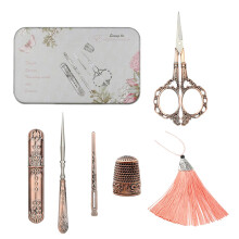 5Pcs European Vintage Embroidery Sewing Tools Kit Scissors Plum Blosso