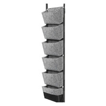 6 Pockets Garden Wall Hanging Planting Bags Vegetable Green Plant Grow Planter Gray