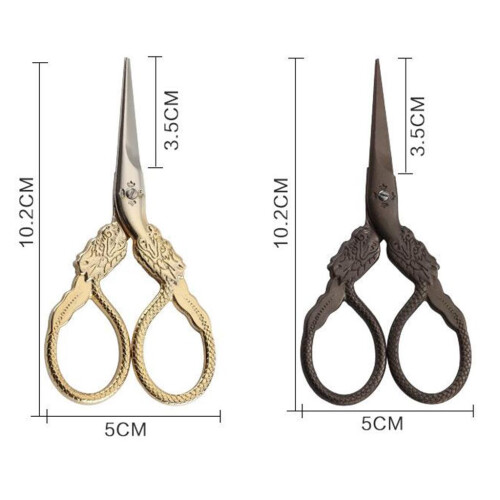 Dragon Pattern Handle Stainless Steel Sewing Embroidery Scissors Golde 1