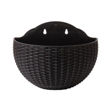 Wall Hanging Flower Pots, Railing Hanging Flower Pots for Fenced Balconies, Window Plant Stands Flower Pots(Black)