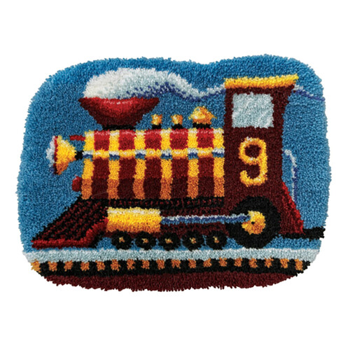 Latch Hook Embroidery Kits Cushion Blank Pillowcase DIY Craft Train