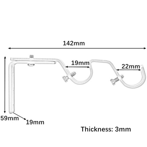 Extendable Adjustable Curtain Rod Pole Wall Bracket Holder Support Bla 1