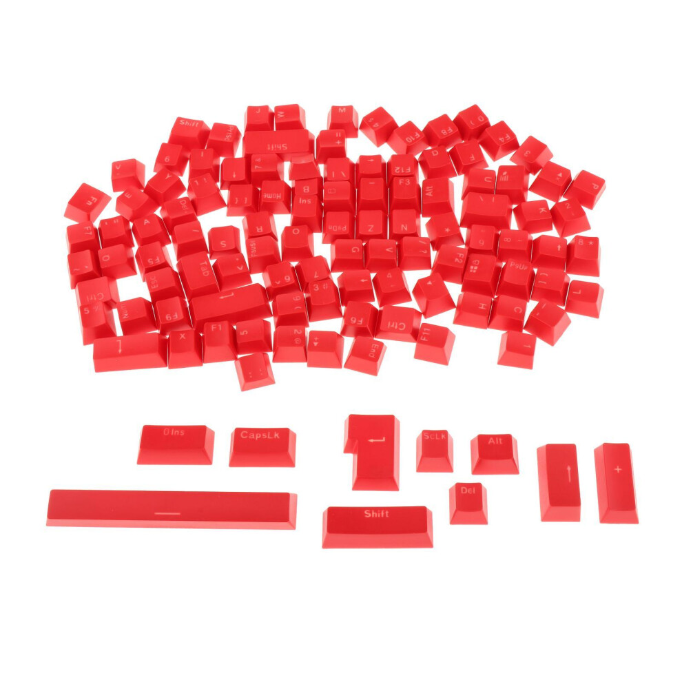 108-Key Abs Translucent Keycaps Key Cap For Mechanical Keyboard Red 6902695922206