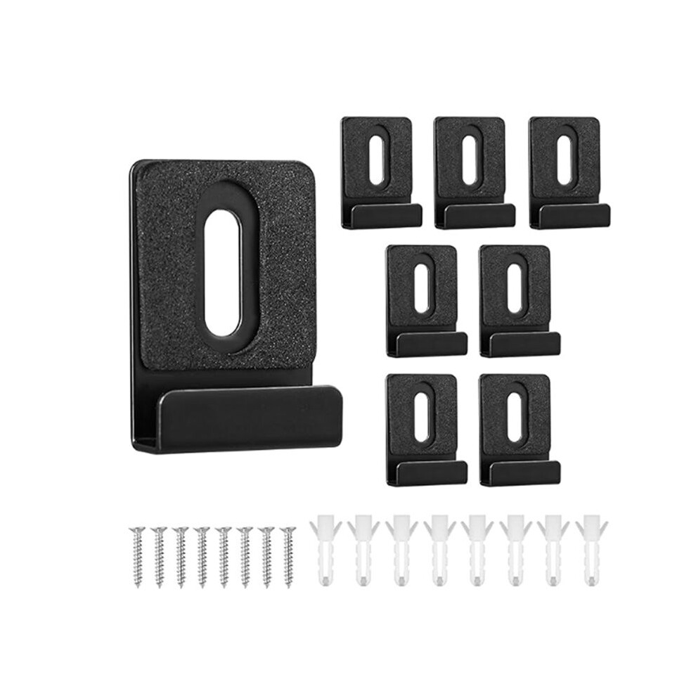 8Pcs Metal Mirror Holder Kit, Mirror Clips With Screws Rubber Pads Mirror Hooks Heavy Duty Mirror Hanger Hardware Black 6031146291759