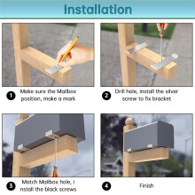 Metal Mailbox Mounting Bracket Large for Mailboxes with 8Inch Wide Floor 2Pcs