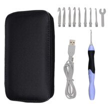 9Pcs Lighted Crochet Hooks Set Knitting Tools USB Rechargeable with Ca