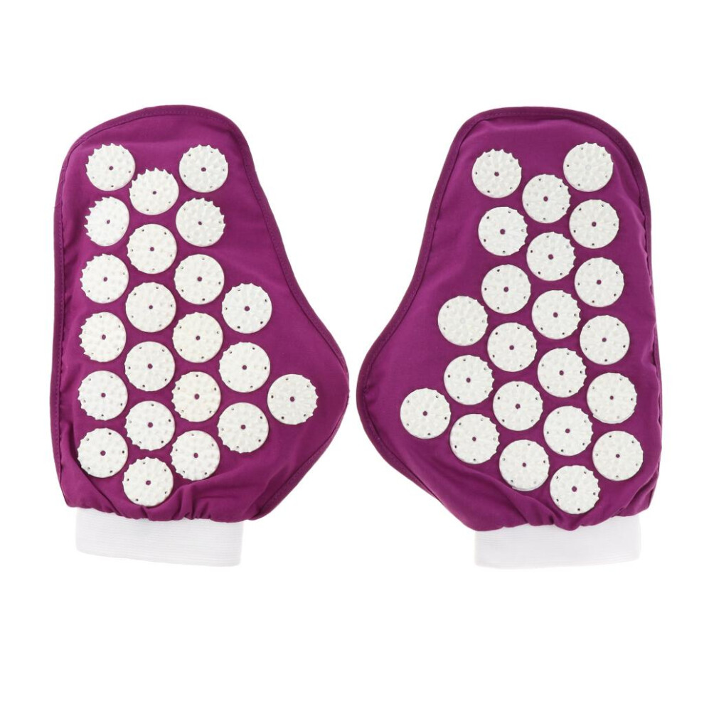 Acupuncture Massage Gloves Back Neck Muscle Trigger Point Massager Pur