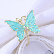 8PCS Flower Butterfly Napkin Ring Holder for Easter Wedding Party Family Gathering Napkin Cloth Ornament Decoration,A