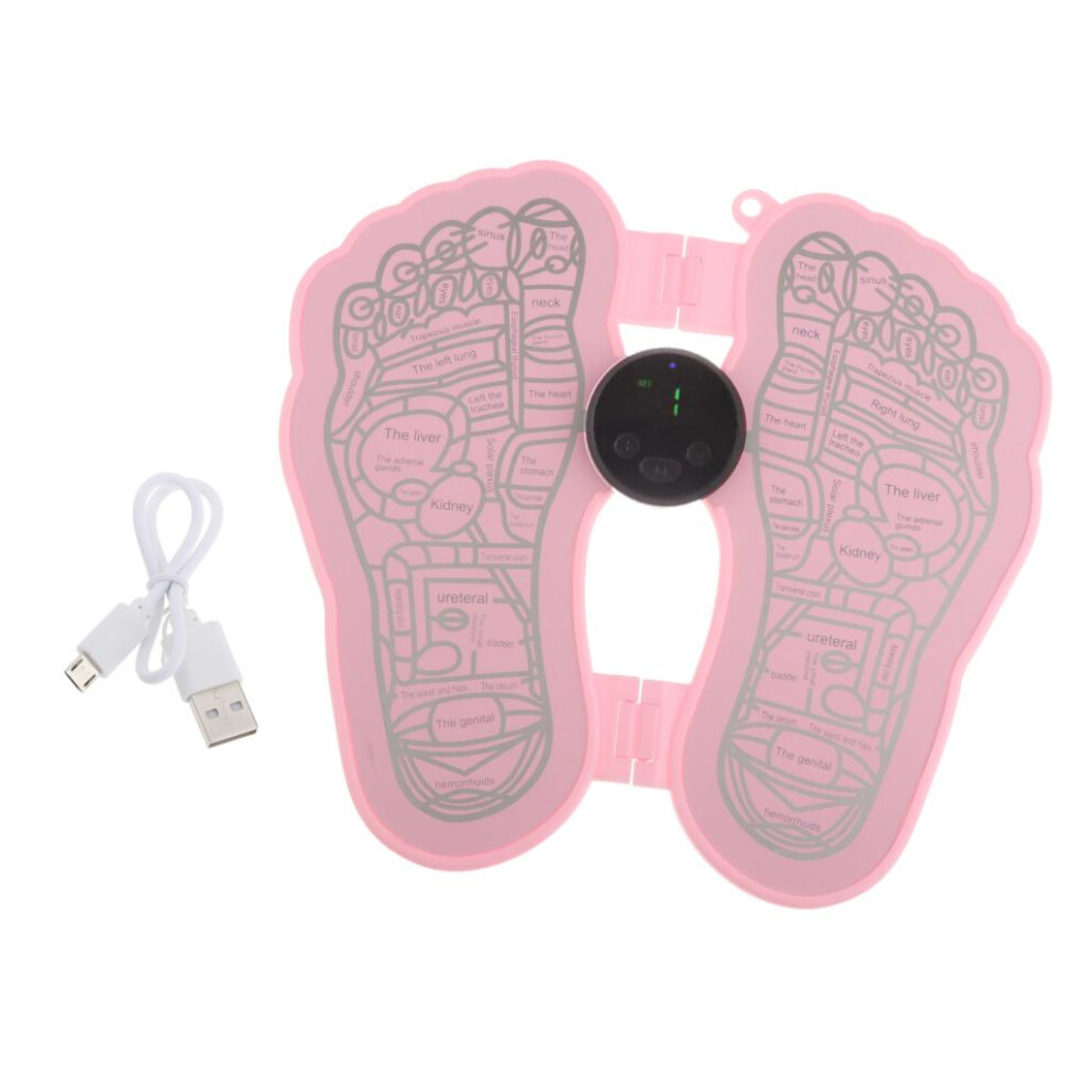 Electric Foot Massager Acupoints Vibrator Massage Mat Pink  Battery Po
