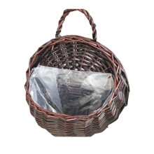 Hand Made Flower Planter Wall Hanging Wicker Rattam Basket Garden Vine Pot Plants Holder Garden Pots Wall Planter B