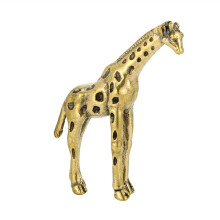 Solid Brass Giraffe Statue Desktop Ornament Vintage Animal Figurines Miniatures Decorations Crafts Home Decors