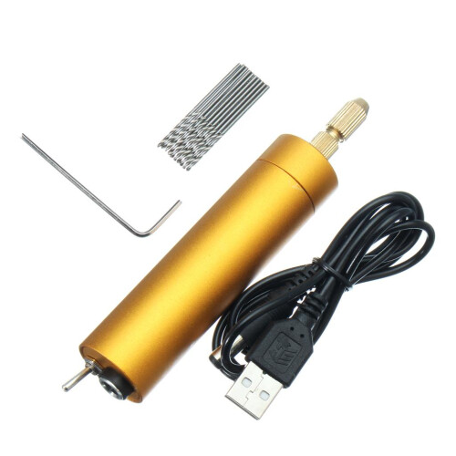 5V DC Mini Portable Handheld Drill + 10x Twist Bits DIY Tool for Wood