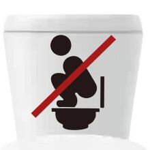 Waarschuwingsstickers voor Toiletlijm Geen Gehurkte Toiletwaarschuwingsstickers Schil en Plak Badkamerherinneringsborden voor Bars