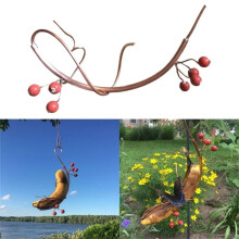 Bananen-Hängematte, Schmetterlings-Futterspender, Schmiedeeisen, Wandbehang, Dekor, Aufhängbarer Vogel-Bananenständer, Futterspender für Hof und