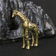 Solid Brass Giraffe Statue Desktop Ornament Vintage Animal Figurines Miniatures Decorations Crafts Home Decors