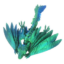 Dynamisch 3D-Geprint Drakenkristal Dragon Fidget-Speelgoed voor Volwassenen 3D-Geprinte Gelede Draak, Lasergroen