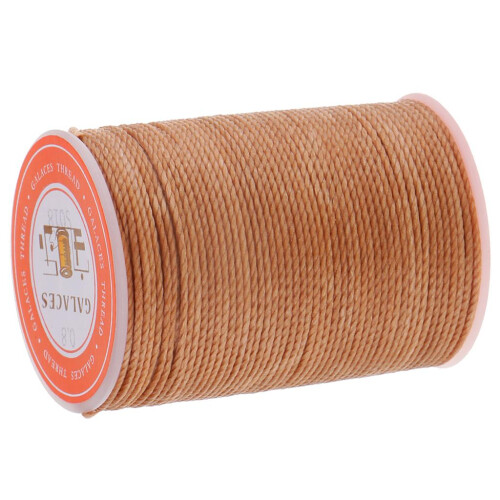 0.8mm Round Polyester Waxed Thread Sewing Stitching DIY Craft Light Br 1