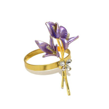 6PCS Gold Lily Napkin Rings Metal Napkin Ring Holders for Wedding Party Holiday Banquet Christmas Dinner,A
