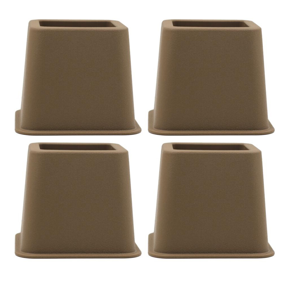 4X Furniture Risers Sofa Bed Table Chair Riser Legs Lift Brown 3Inch 4 6902695866845