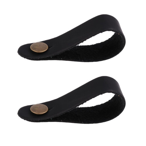 2 Pieces Acoustic Guitar Headstock Straps Button Hook Black 1