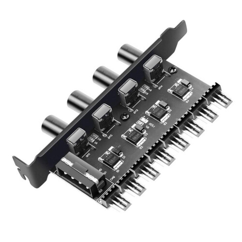 8 Channels PC Case Cooling Fan Hub for PC Case Chassis Computer Adapte