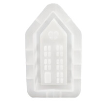 House Candle Holder Silicone Mold DIY Handmade Window Houses Plaster Concrete Resin Candlestick Casting Molds M