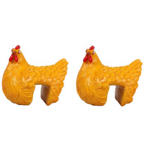 Funny Chicken Statue, Farm Art, Backyard Garden Decoration, Ornamental Yard Chicken, Decorative Sculpture, Yellow