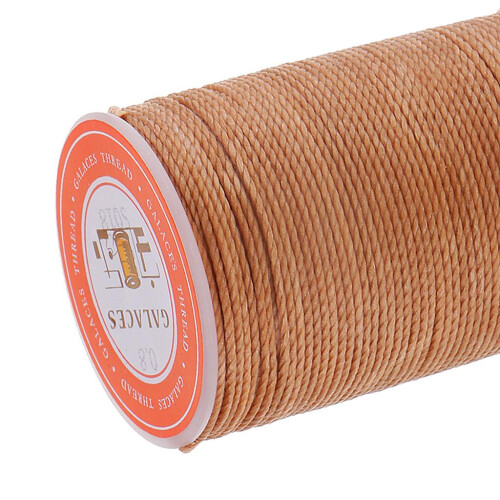 0.8mm Round Polyester Waxed Thread Sewing Stitching DIY Craft Light Br 2