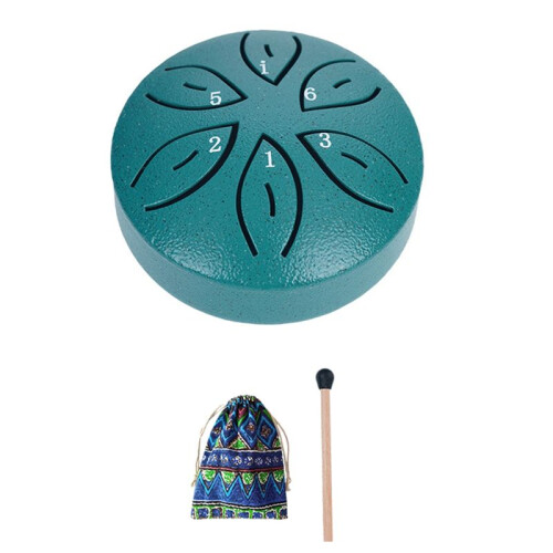 Tambor de Língua de Aço Tambor de Chuva para Exterior, 6 Notas Tambor de Tanque de Chakra de 3 Polegadas Marretas Acolchoadas de Percussão de Aço