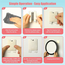 Picture Frame Hangers Damage Free Hanging, Picture Hanging Hooks No Damage to Wall Paint, Picture Wall Hangers 12 Pack