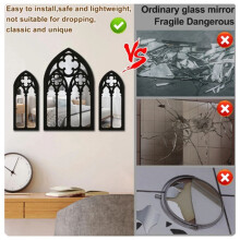Gothic Mirrors Wall Decor Arched Decor Mirror Wall Mounted Goth Room Decor Vintage Cathedral Window Mirror for Room
