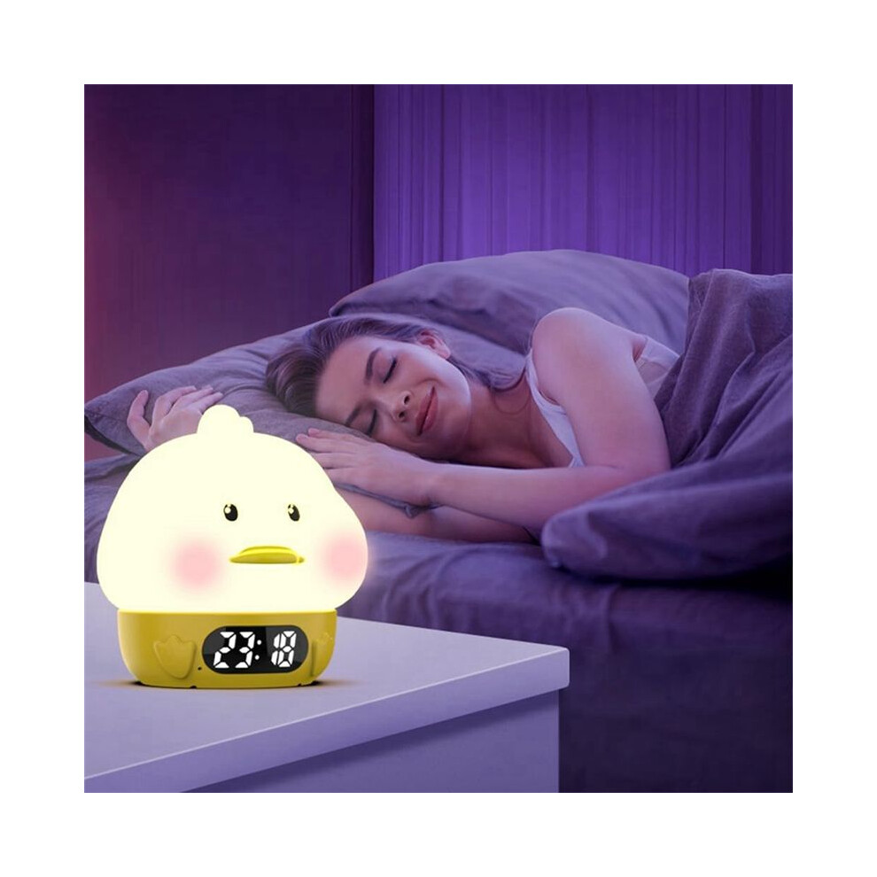 Alarm Clock, Adults And Children's Bedrooms, Features Snooze Function And Usb Charger Port, Dual Alarms Duck Light Spactz