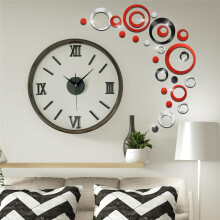 72Pcs Wall Stickers Acrylic Circle Mirror Removable Round Dots Mirror Wall Decoration Wall Decals Murals for Living Room
